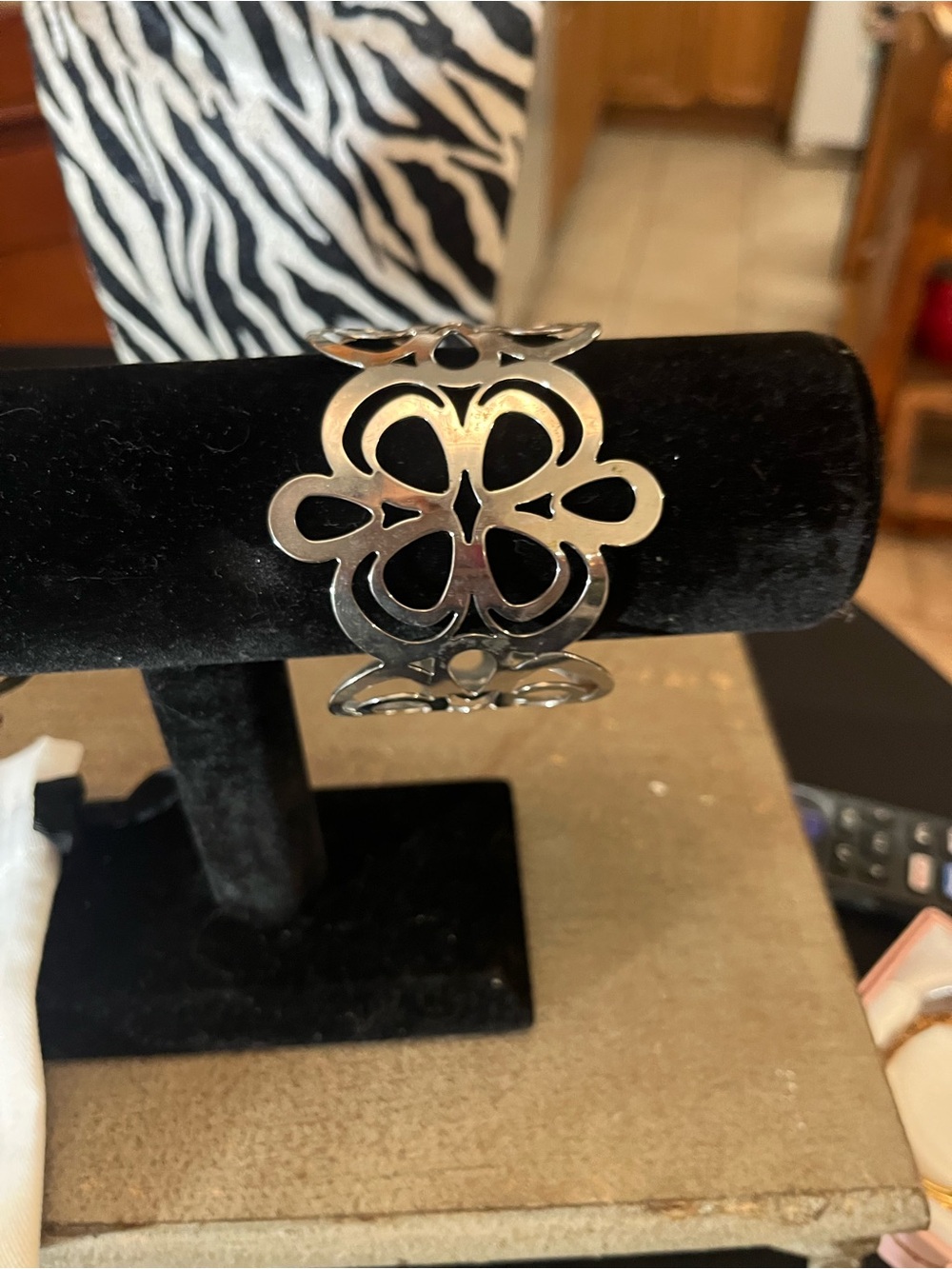 Park Lane Silver Floral Cutout Cuff Bracelet - Women Jewelry